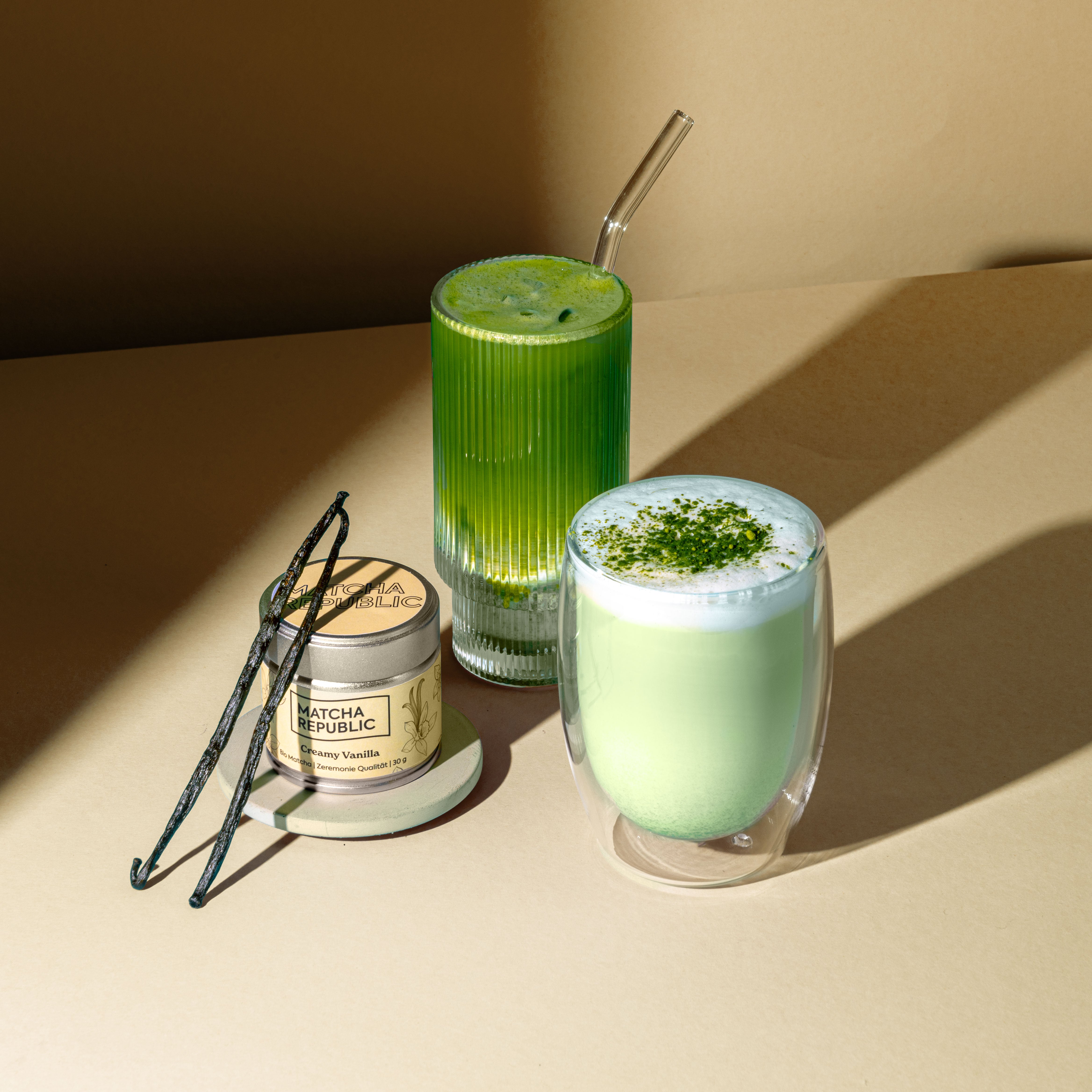 Bio-Matcha mit Vanille-Geschmack